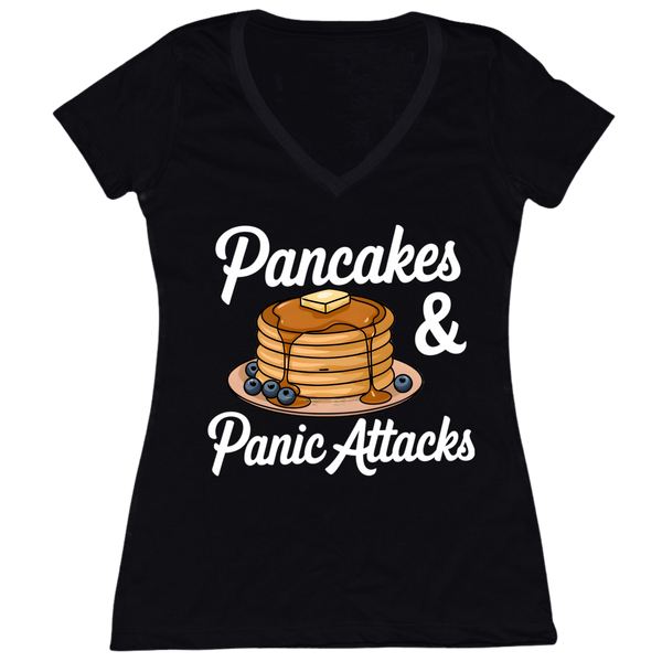 Pancakes And Panic Attacks Womens V-Neck Tee