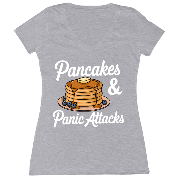 Pancakes And Panic Attacks Womens V-Neck Tee