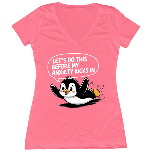Let's Do This Before Anxiety Kicks In Womens V-Neck Tee