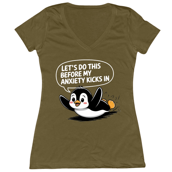 Let's Do This Before Anxiety Kicks In Womens V-Neck Tee