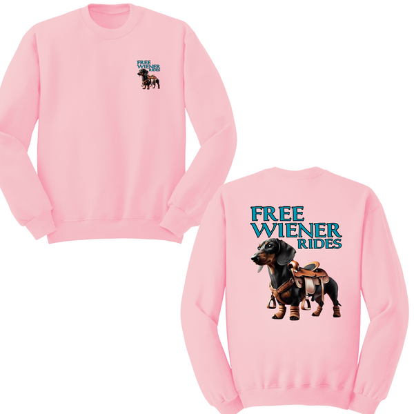Free Wiener Rides Crewneck Sweater