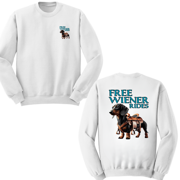 Free Wiener Rides Crewneck Sweater
