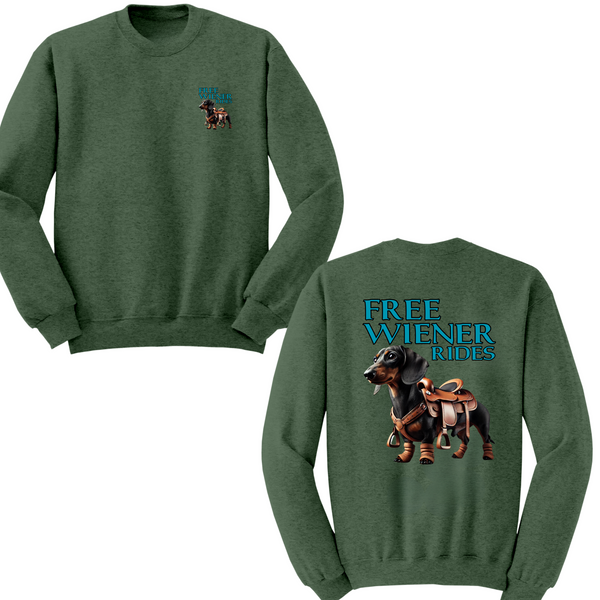 Free Wiener Rides Crewneck Sweater
