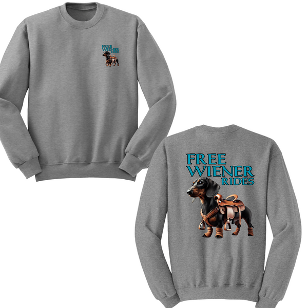 Free Wiener Rides Crewneck Sweater