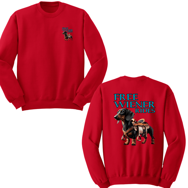 Free Wiener Rides Crewneck Sweater