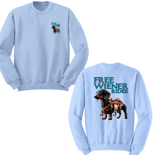 Free Wiener Rides Crewneck Sweater