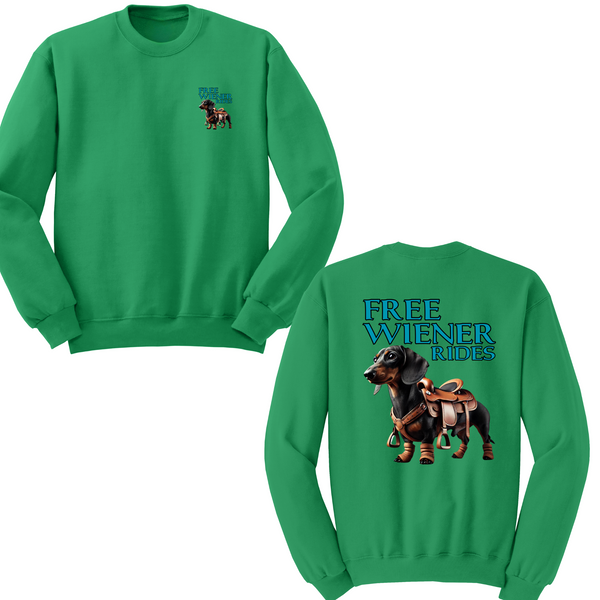 Free Wiener Rides Crewneck Sweater
