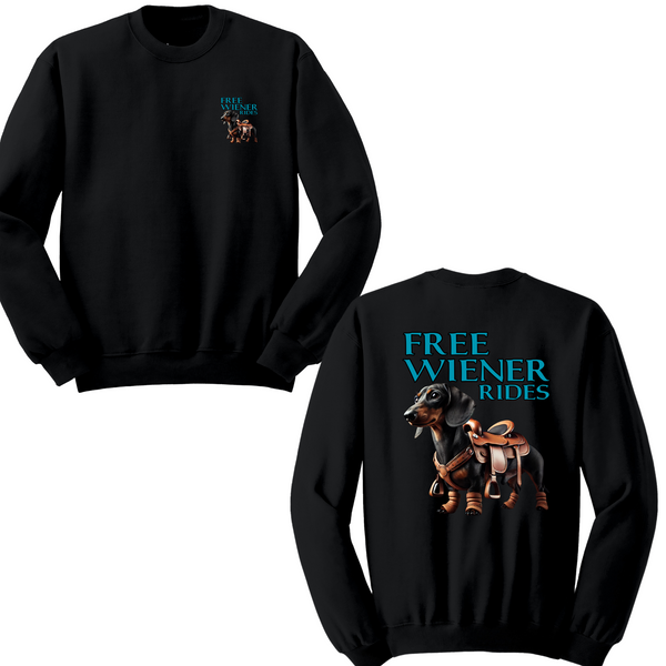 Free Wiener Rides Crewneck Sweater