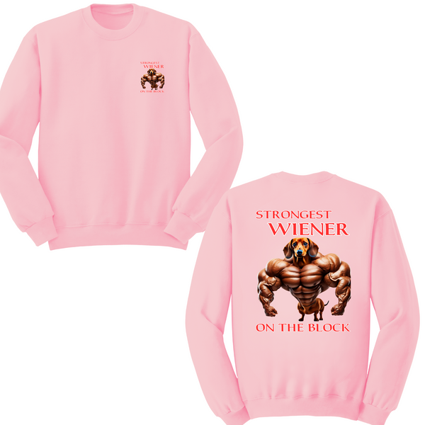 Strongest Wiener On The Block Crewneck Sweater