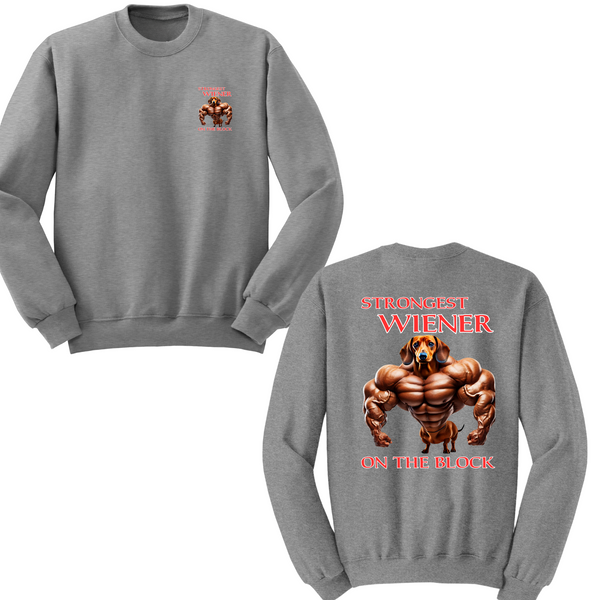 Strongest Wiener On The Block Crewneck Sweater