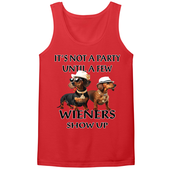 Not A Party Until A Few Wieners Show Up Mens Tank Top