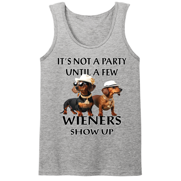 Not A Party Until A Few Wieners Show Up Mens Tank Top