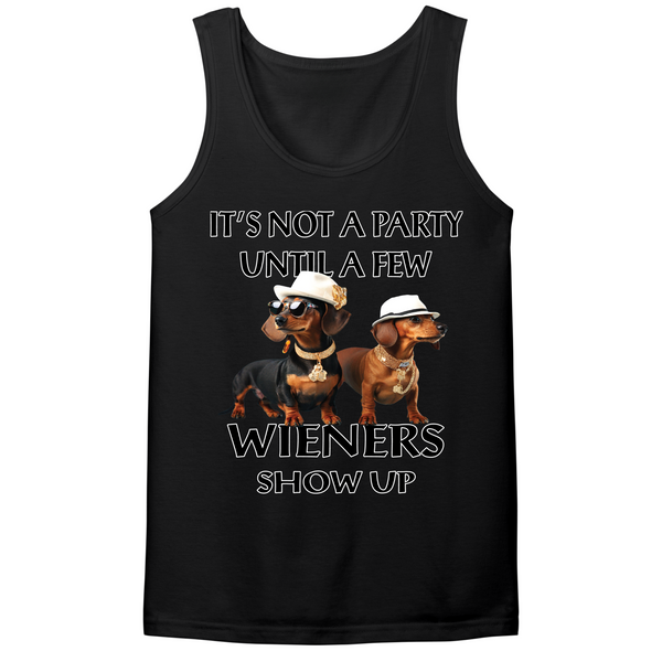 Not A Party Until A Few Wieners Show Up Mens Tank Top