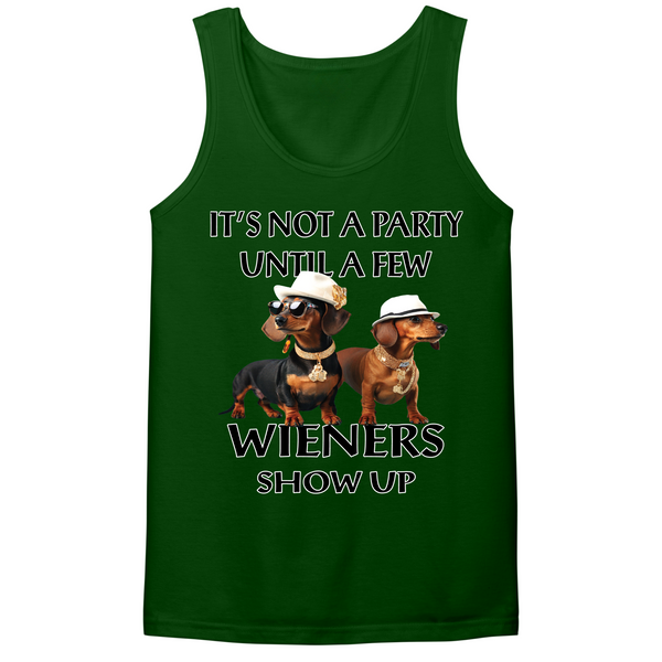 Not A Party Until A Few Wieners Show Up Mens Tank Top
