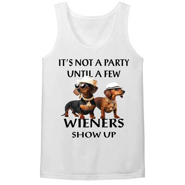 Not A Party Until A Few Wieners Show Up Mens Tank Top