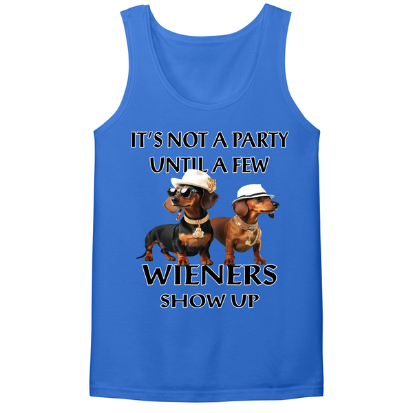 Not A Party Until A Few Wieners Show Up Mens Tank Top