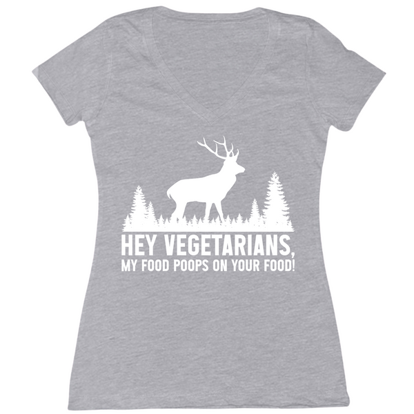 My Food Poops On Your Food Womens V-Neck Tee