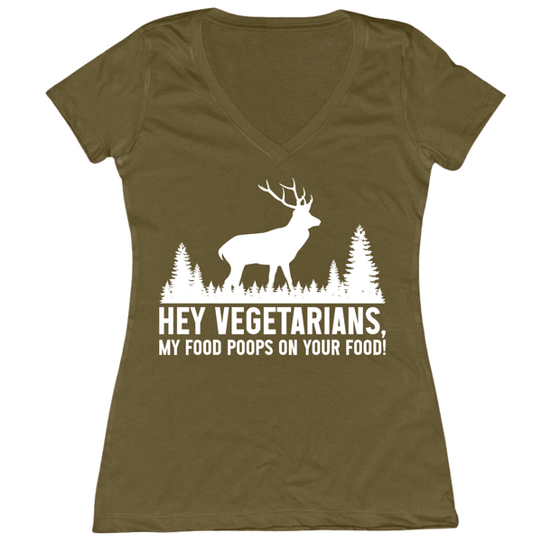 My Food Poops On Your Food Womens V-Neck Tee
