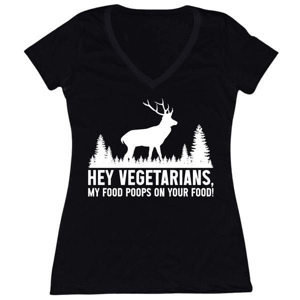 My Food Poops On Your Food Womens V-Neck Tee
